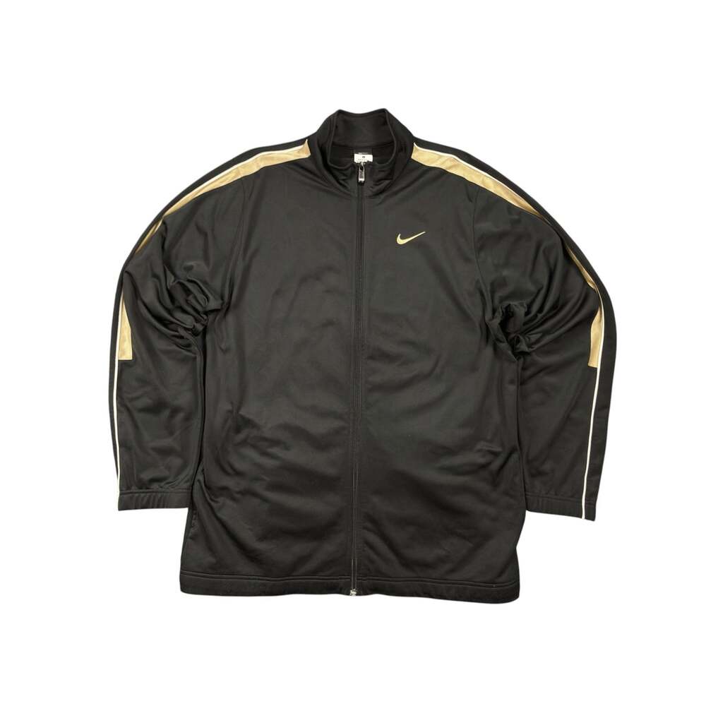Nike Men's Black Gold Track Jacket Size L Full Zip Athletic Sportswear